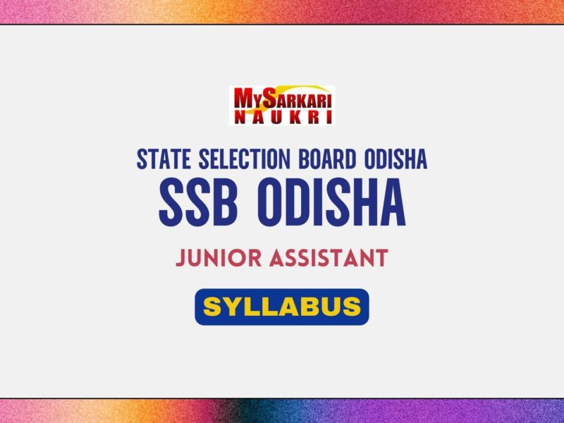 SSB Odisha Junior Assistant Syllabus