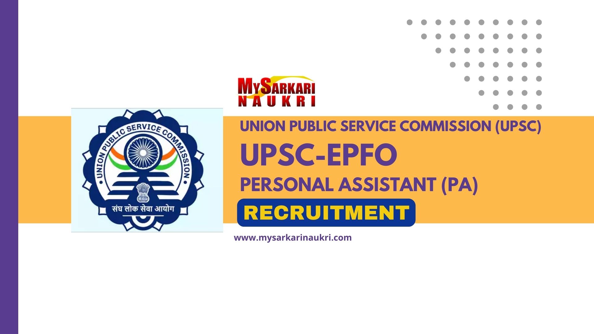 UPSC EPFO PA Recruitment Notification for 323 Posts Apply Online