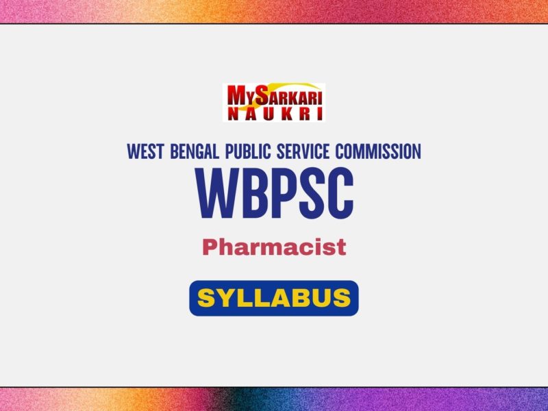 WBPSC Pharmacist Syllabus