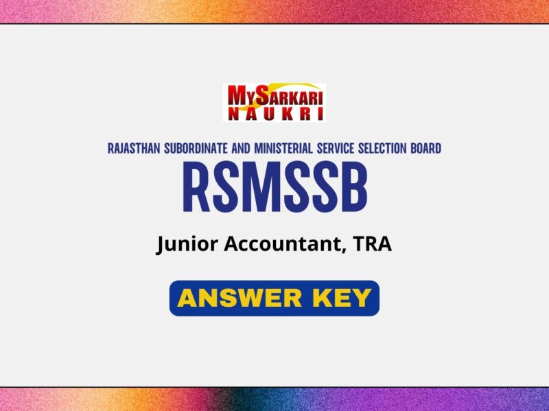 RSMSSB Junior Accountant, TRA Answer Key