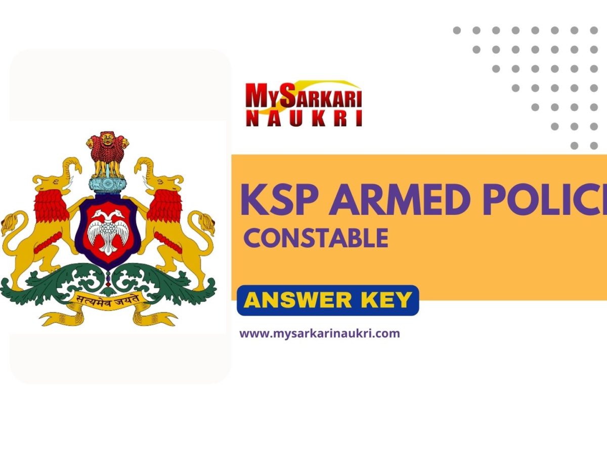 KSP Armed Police Constable Answer Key - Exam Key, Objections