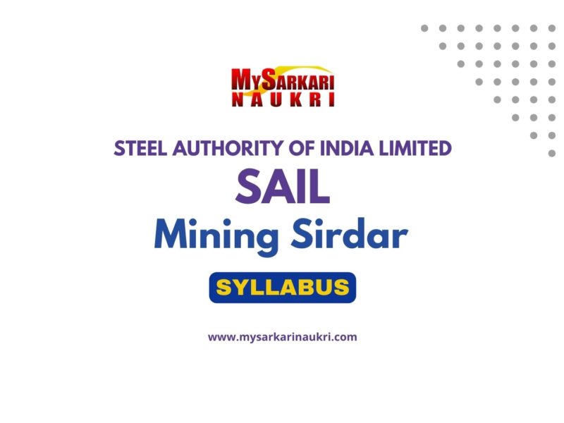 SAIL Mining Sirdar Syllabus