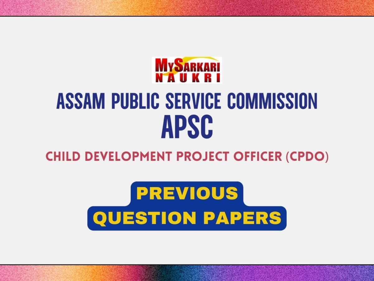 APSC CDPO Previous Question Papers