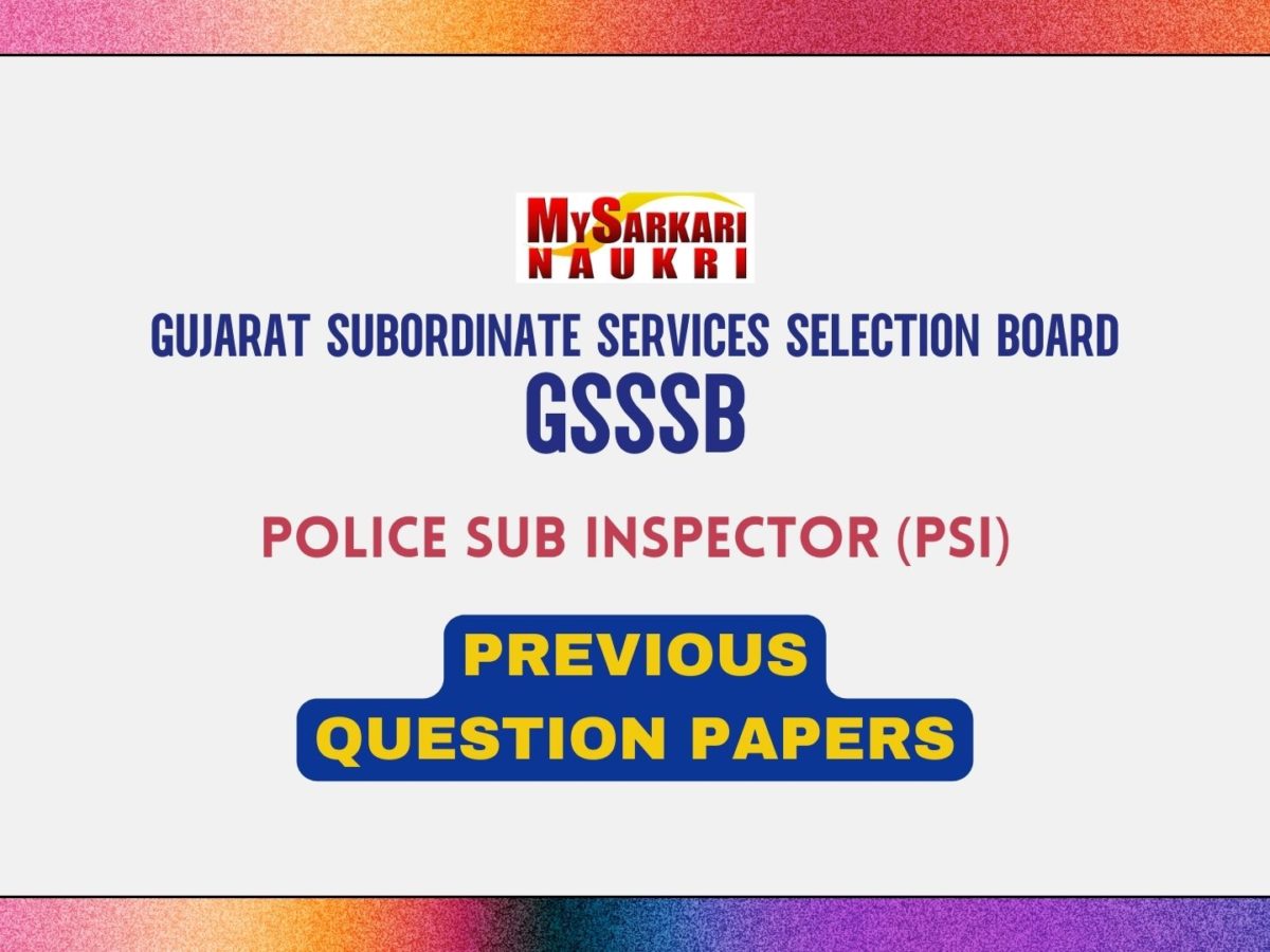 GSSSB PSI Exam Previous Question Papers