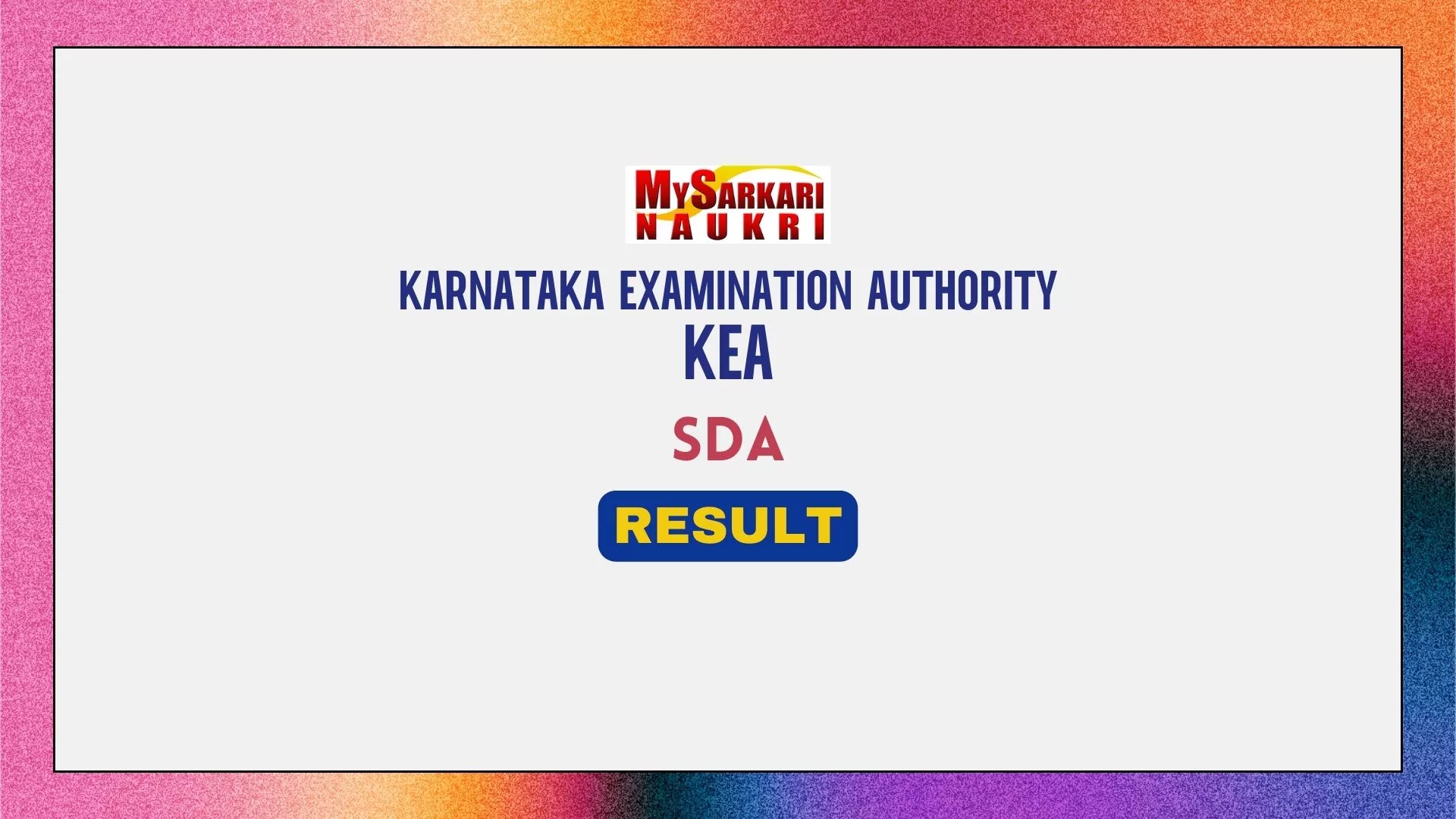 KEA SDA Result 2024 (Out) | Cut Off, Merit List - MySarkariNaukri En