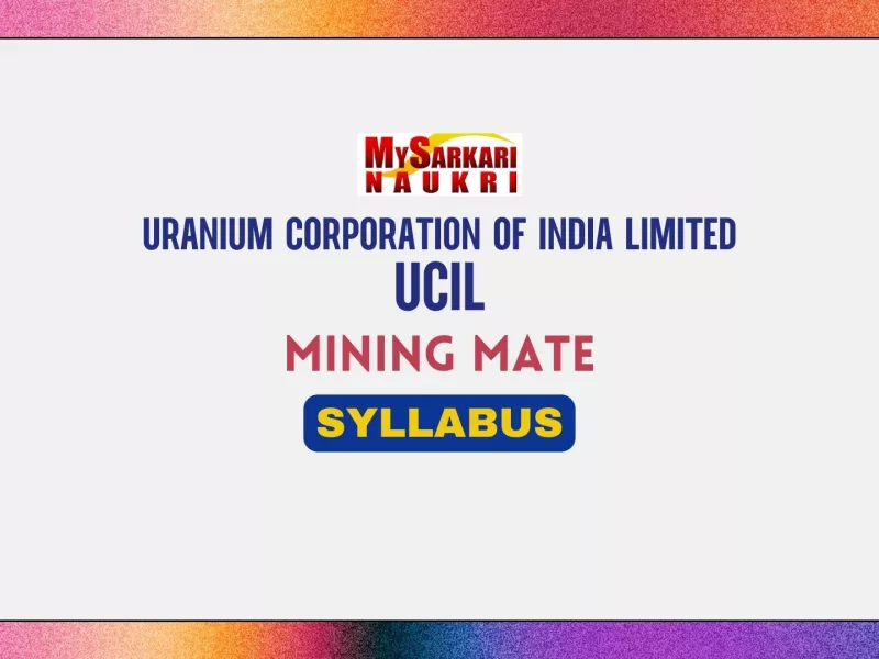 UCIL Mining Mate Syllabus