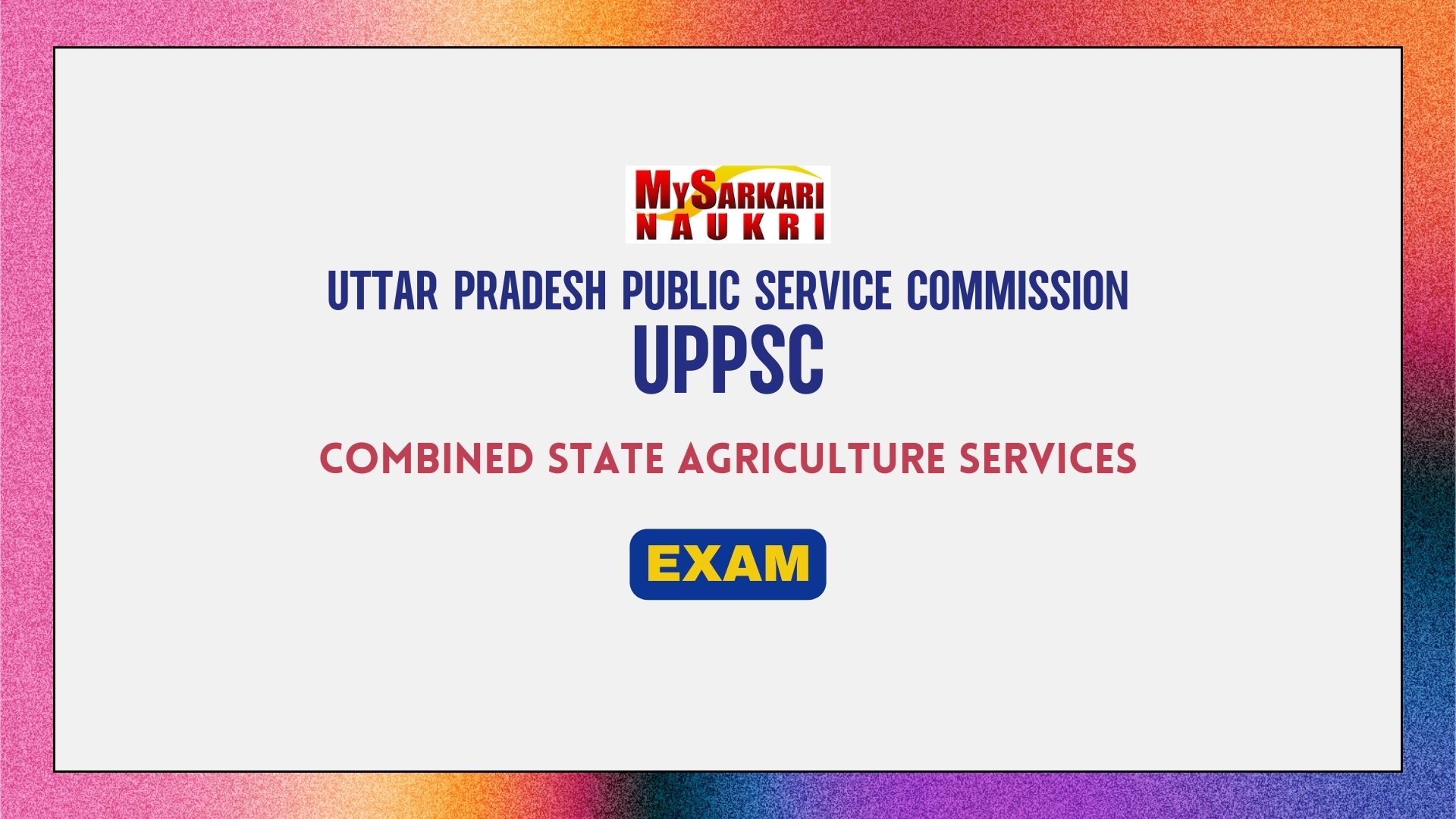 UPPSC Combined State Agriculture Services Exam 2024 – Online ...