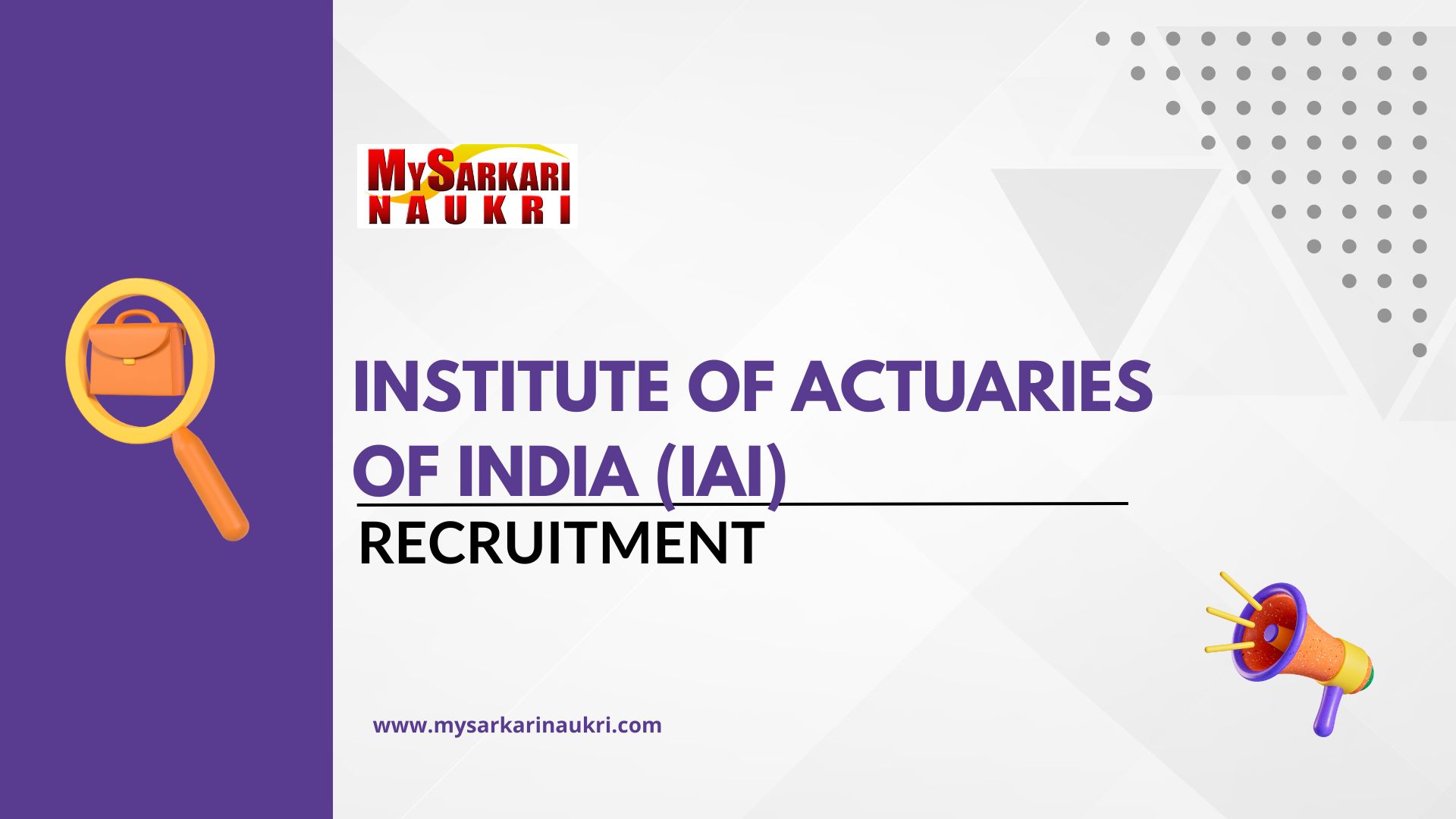 Institute of Actuaries of India (IAI) Recruitment - MySarkariNaukri En