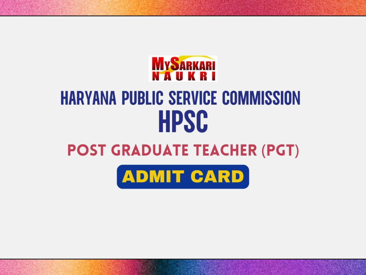 HPSC PGT Admit Card