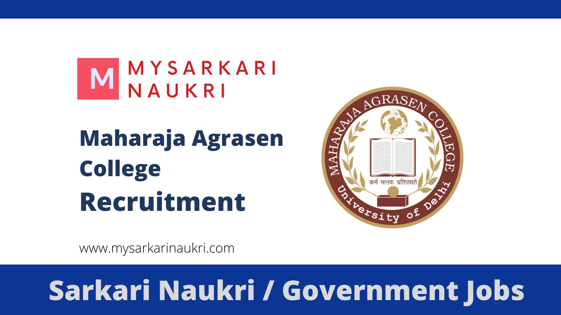 Maharaja Agrasen College Recruitment 2024 for Principal