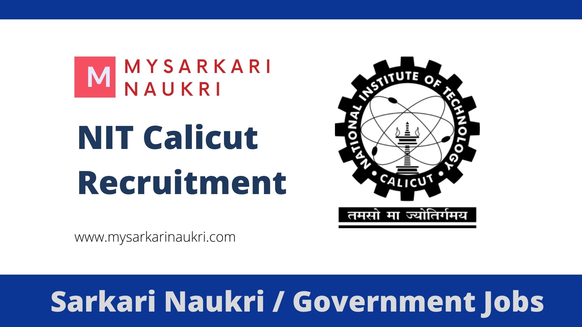 NIT Calicut Recruitment 2024 nitc.ac.in NIT Calicut Jobs