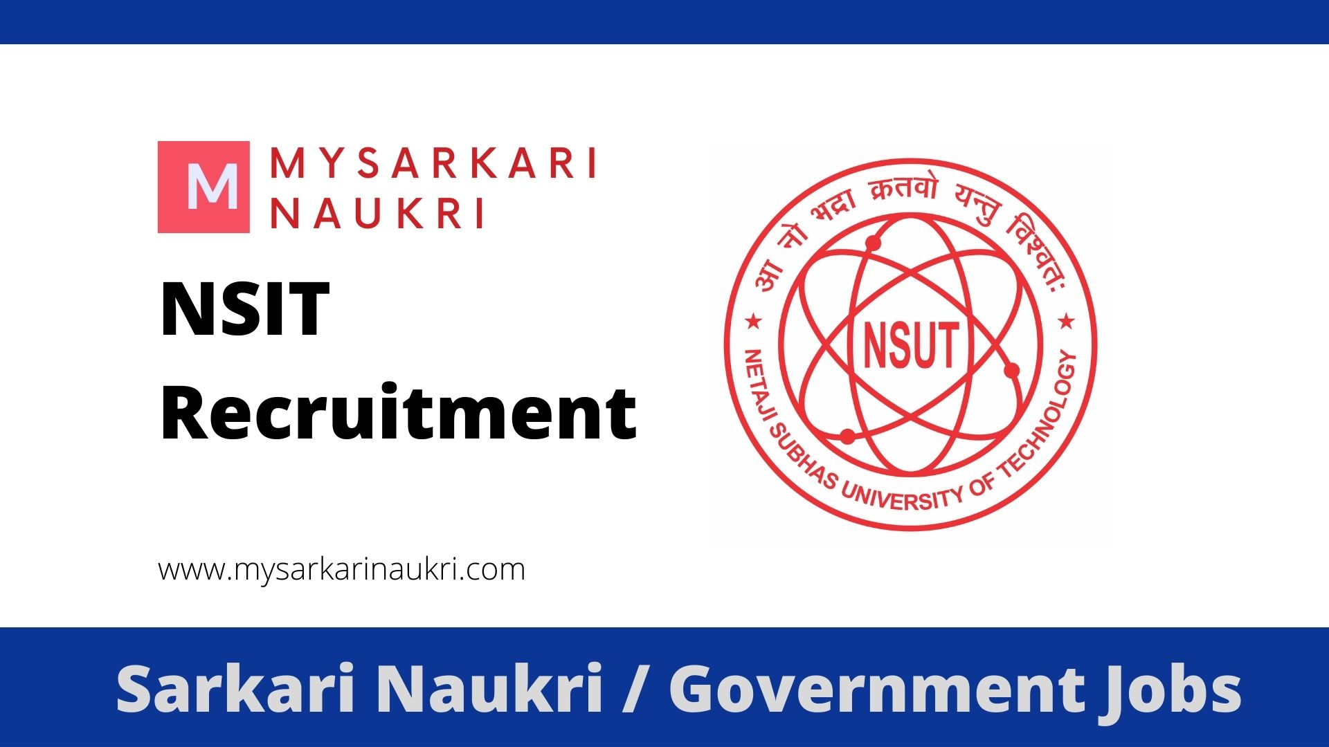 NSUT Recruitment 2023 For 322 Faculty Positions - MySarkariNaukri.com