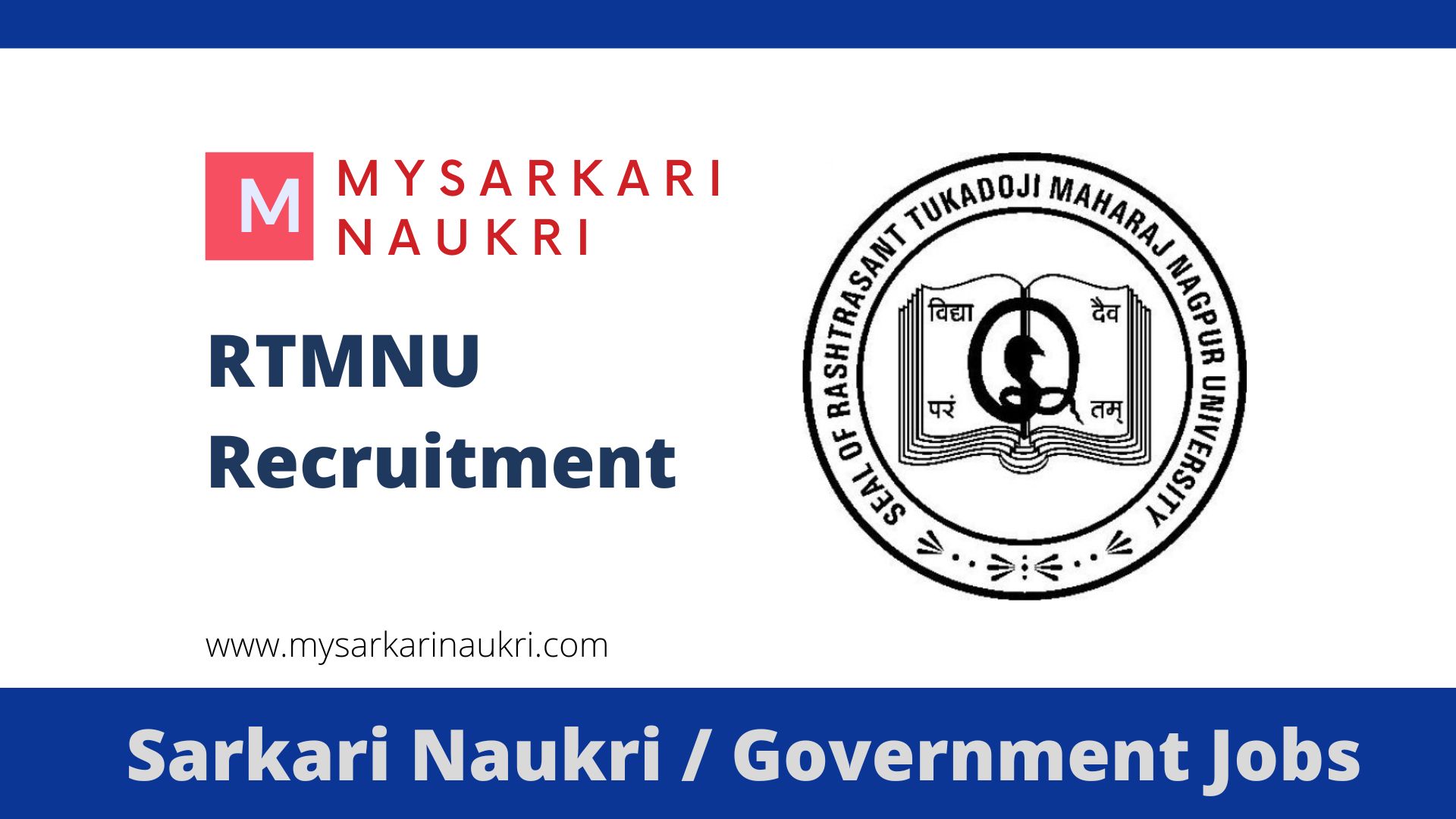 RTMNU Recruitment 2024 Nagpur University Jobs