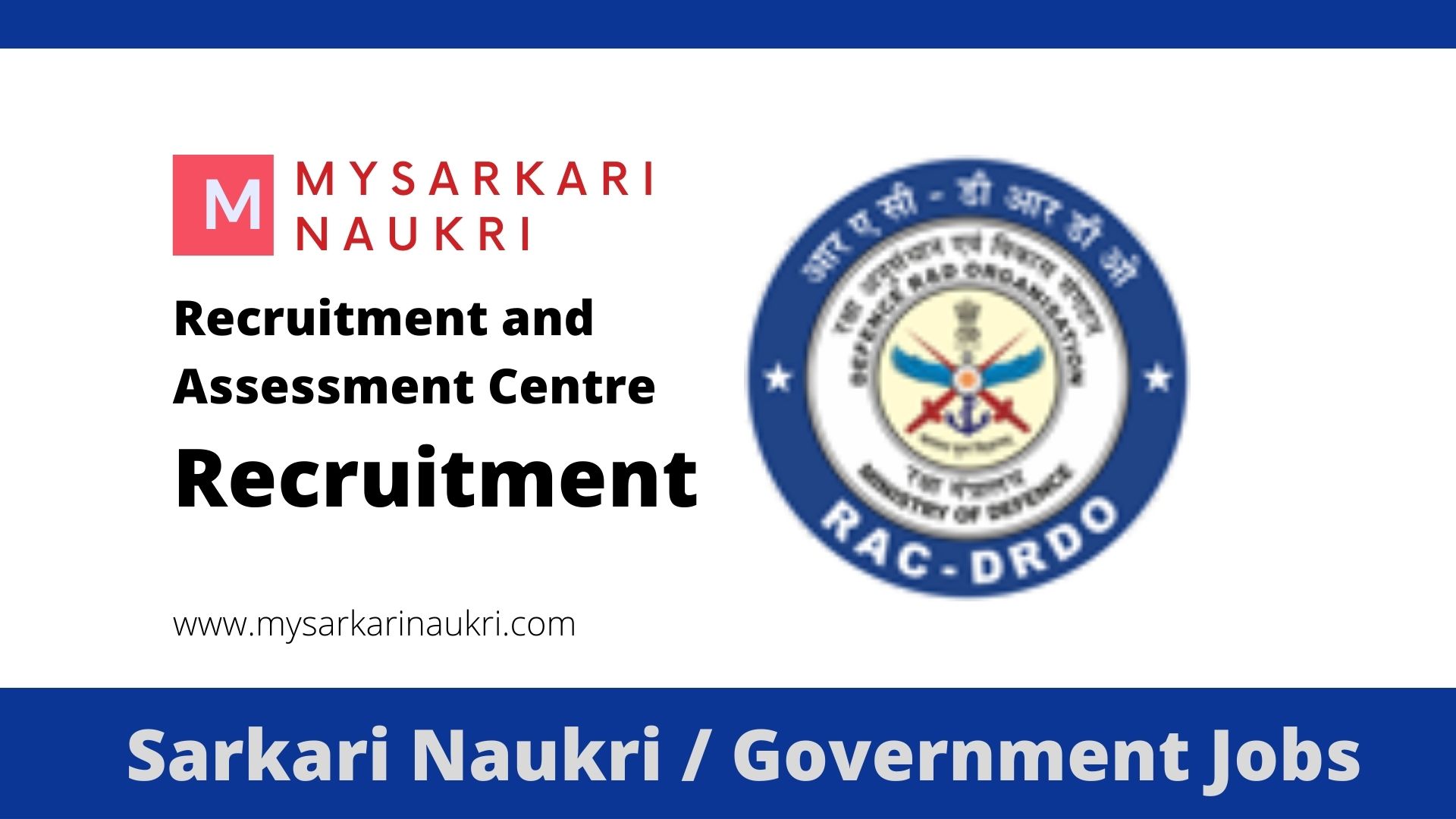 RAC Recruitment 2022 rac.gov.in Recruitment and Assessment Centre Jobs