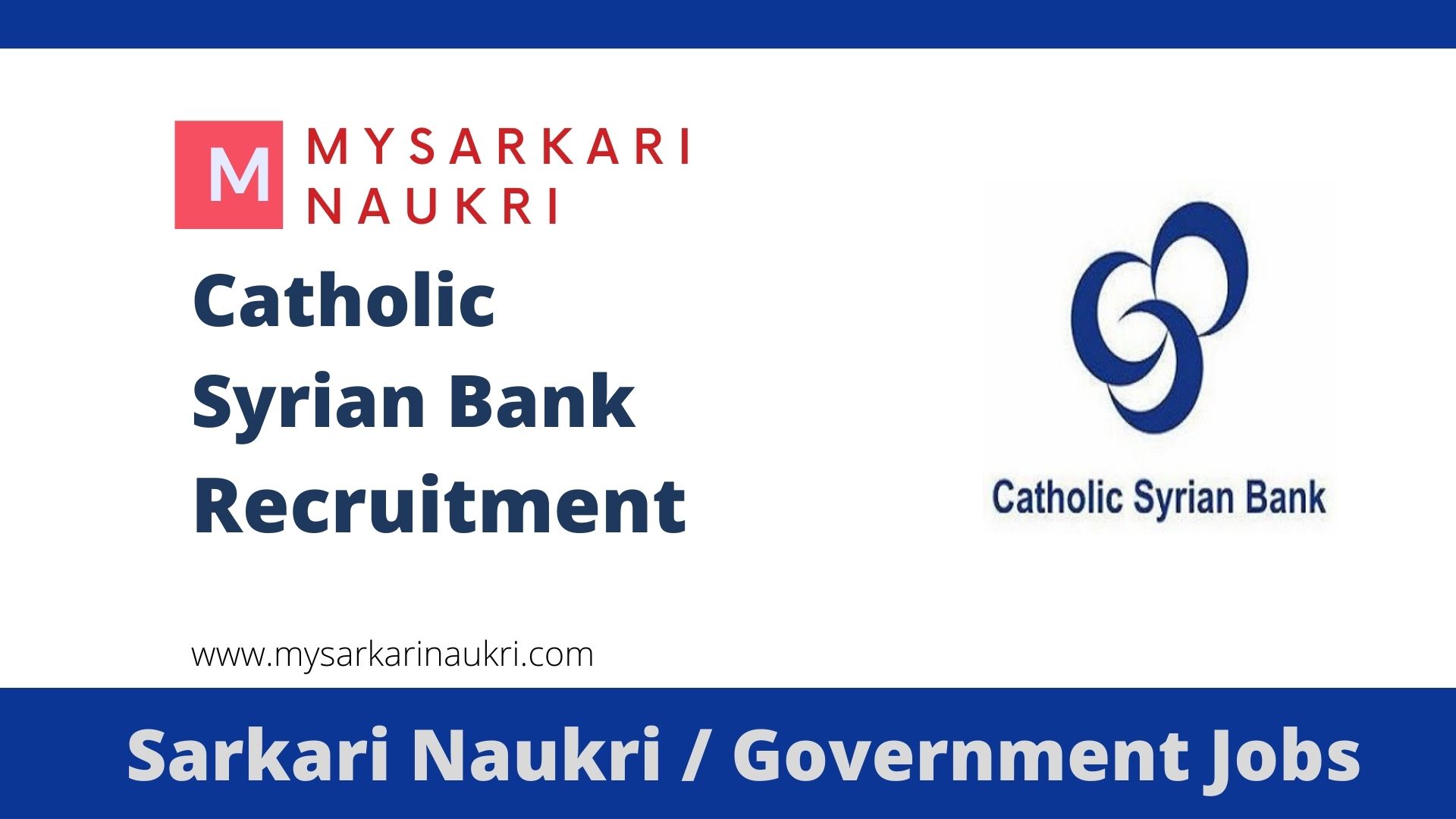 Catholic Syrian Bank Bharti 2023 | MAHA Jobs