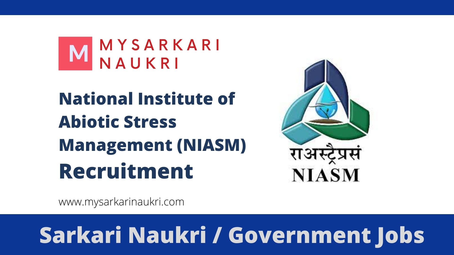 NIASM Recruitment 2024 niam.res.in NIASM Jobs