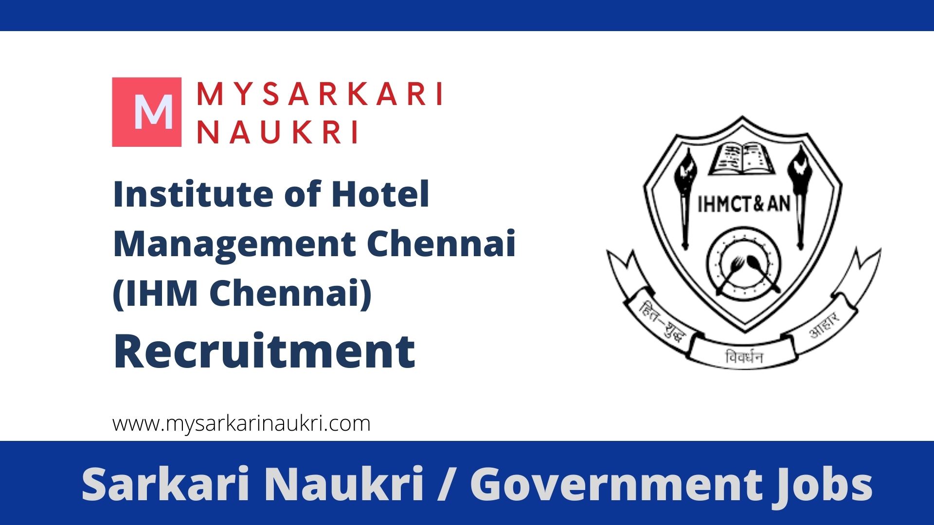 IHM Chennai Recruitment 2024 Jobs