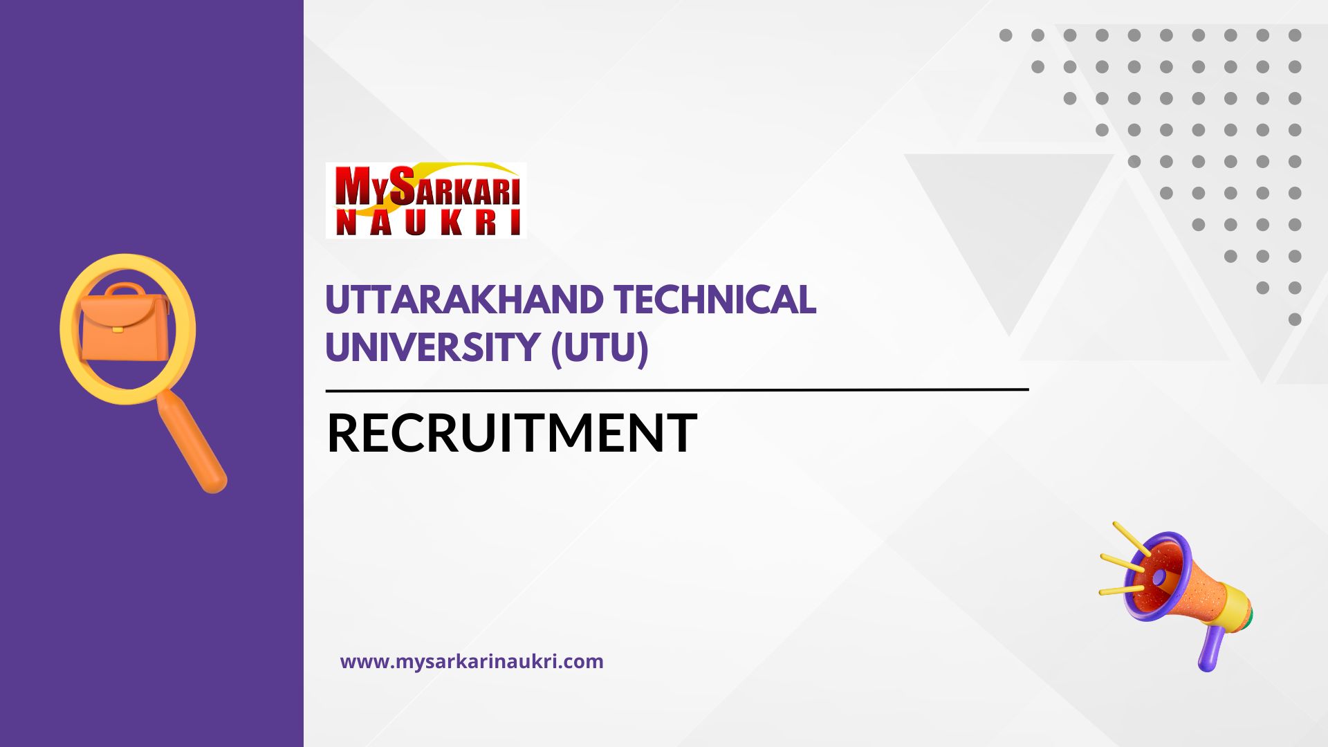 Uttarakhand Technical University Recruitment 2024 For 155 Assistant ...